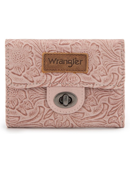 Wrangler Handbags - Wrangler Pink Embossed Floral Wallet